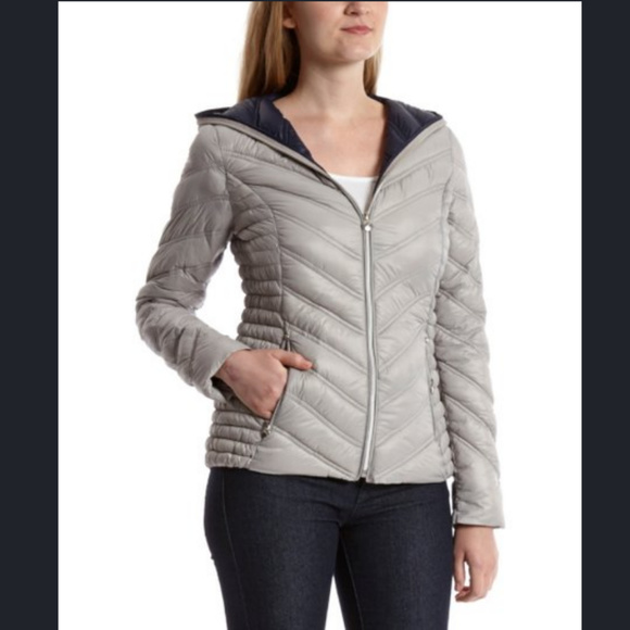 Laundry Quilted Gray Puffer Jacket - Picture 8 of 9